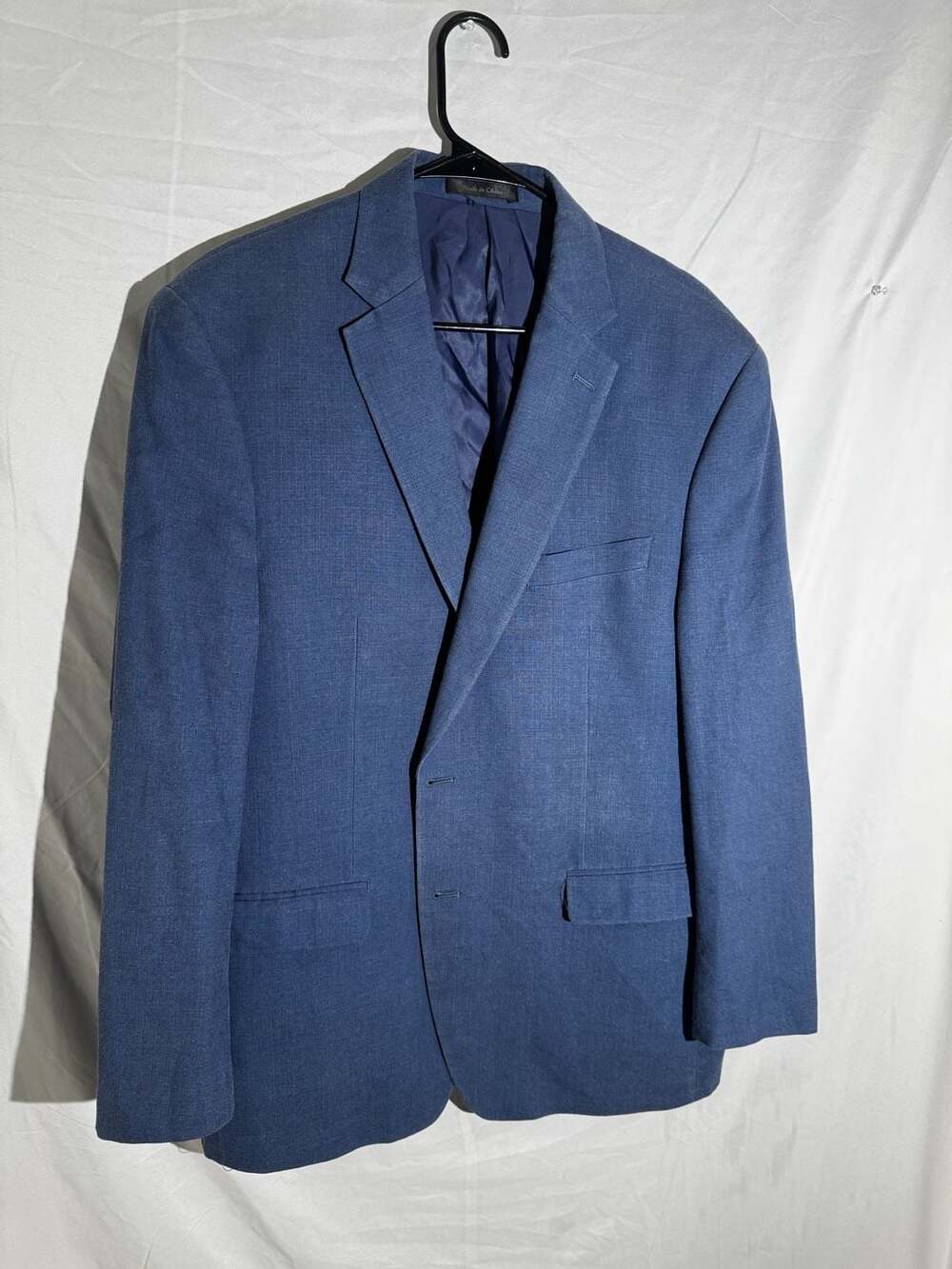 Lauren Ralph Lauren Mens Blazer Silk Wool Sport Coat Preppy Blue 44R